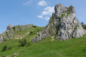 Felsformation im Eselsburger Tal bei Eselsburg und Herbrechtingen in der Schwäbischen Alb