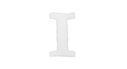 Stylized Letter I with Rough Edges and Subtle Texture.