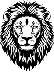 lion face silhouette vector illustration