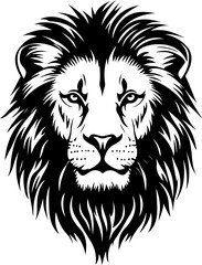 lion face silhouette vector illustration