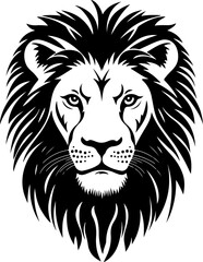lion face silhouette vector illustration