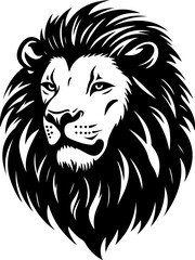 lion face silhouette vector illustration