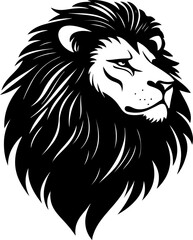 lion face silhouette vector illustration