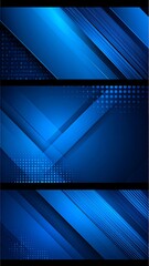 Abstract blue geometric banners