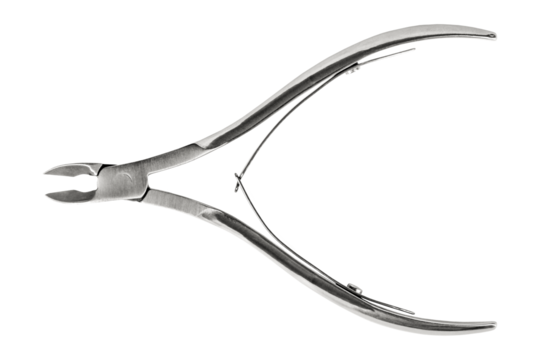Stainless steel cuticle nipper isolated on white background