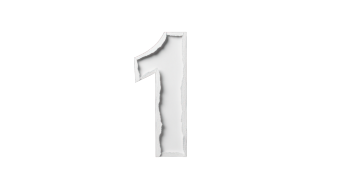 Torn Paper Number One with Textured Edges.