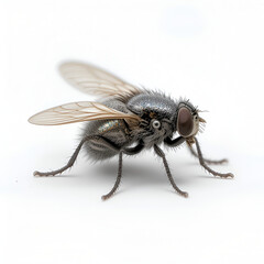 Fototapeta premium grey small fly isolated on white