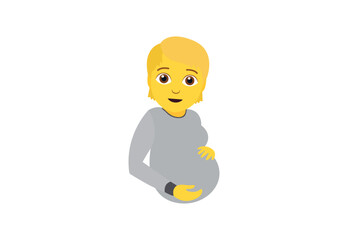 Non binary parent pregnant pregnancy emoji symbol sign icon vector illustration isolated flat person