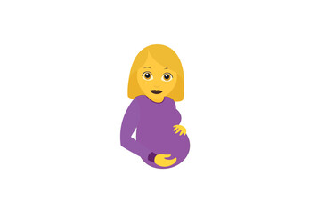 pregnant woman baby child mother emoji symbol sign icon vector illustration isolated flat person