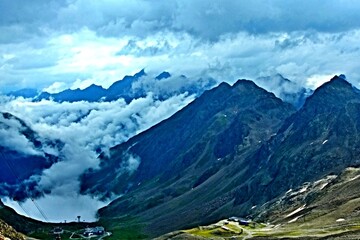Austrian Alps - view from the way down from the Stubai Glacier to the Dresdner Hütte