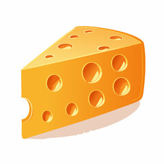 Fototapeta premium Triangular Slice of Swiss Cheese with Holes