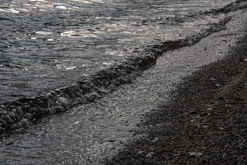 water flowing into beach