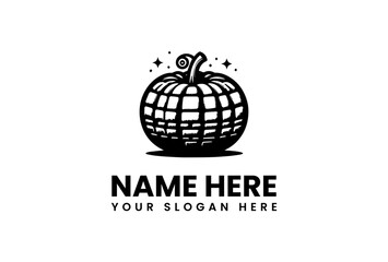 Stylized Pumpkin Logo with Geometric Design.
