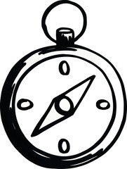 Vintage compass navigation direction vintage travel adventure sketch icon vector Hand drawn