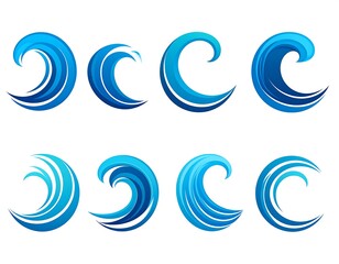 Abstract blue wave design collection