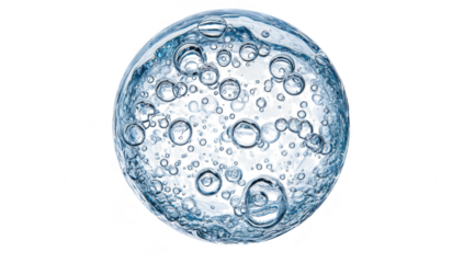 A close-up view of a round bubble-filled water surface. the intricate details of bubbles rising and interacting. creating a serene and refreshing atmosphere. ideal for nature or liquid-themed projects
