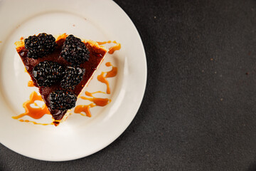 Cheesecake sweet dessert fresh natural product tasty snack delicious gourmet food background on the table rustic top view copy space