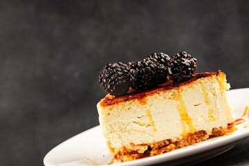 Cheesecake sweet dessert fresh natural product tasty snack delicious gourmet food background on the table rustic top view copy space