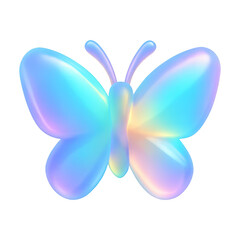 PNG Colorful iridescent butterfly illustration.