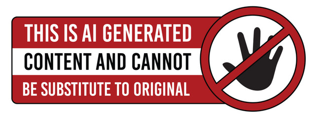 AI Generated content warning in vector editable format
