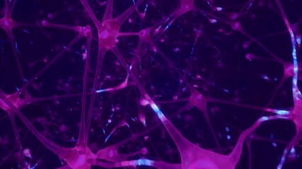 Flying Through A Complex Network working loop seamless human brain technology background - Powered by Adobe