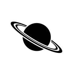 Illustration of saturn planet isolated on white background, a celestial body with rings around it