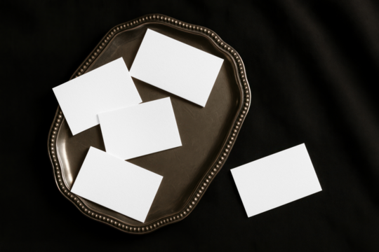 Elegant business card mockup template png, transparent design