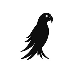 Obraz premium Silhouette of a standing parrot profile view