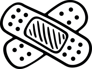 First aid bandage cross icon doodle health care medical aid symbol vector Hand drawn