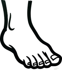 Obraz premium Minimalist line art human foot illustration simple sketch vector Hand drawn