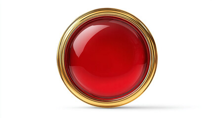 Stunning red button with golden frame for UI design elements and modern creative projects