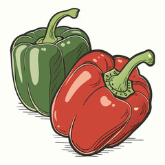 Healthy Food Bell Pepper Vector Illustration