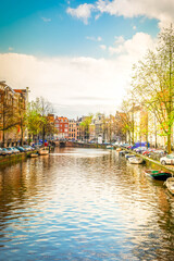Fototapeta premium Houses of Amstardam, Netherlands