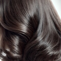 Fototapeta premium Shiny Brunette Texture - Luxurious Shiny Brunette Hair with Smooth Waves - salon hair