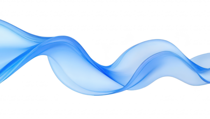 A flowing wave of translucent blue fabric gracefully undulating across a clean white background. creating a serene atmosphere. ideal for backgrounds in design and creative projects