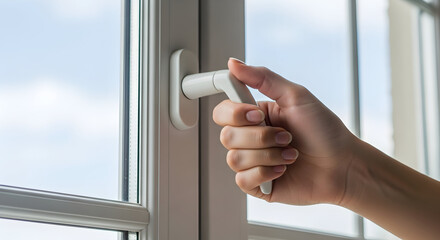 Open the window fresh air breeze sunlight view home improvement new house bright day  clean windows  daylight  ventilation  modern window