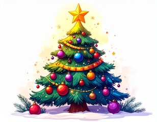 christmas tree and decorations