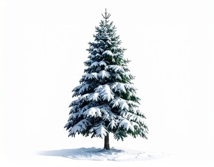 christmas tree with snow