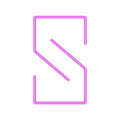 Letter s in glowing neon, isolated on transparent background, a vibrant design