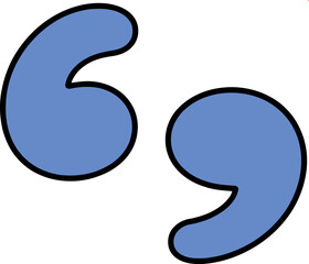 Quotation marks blue abstract shapes speech bubble elements vector Hand drawn
