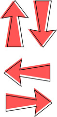 set of red arrows icons