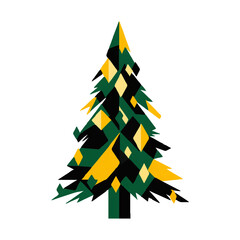 Geometric Christmas Tree with Diamond Ornaments for Holiday Season

