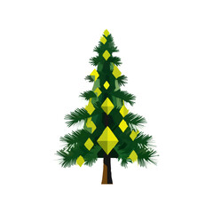 Geometric Christmas Tree with Diamond Ornaments for Holiday Season


