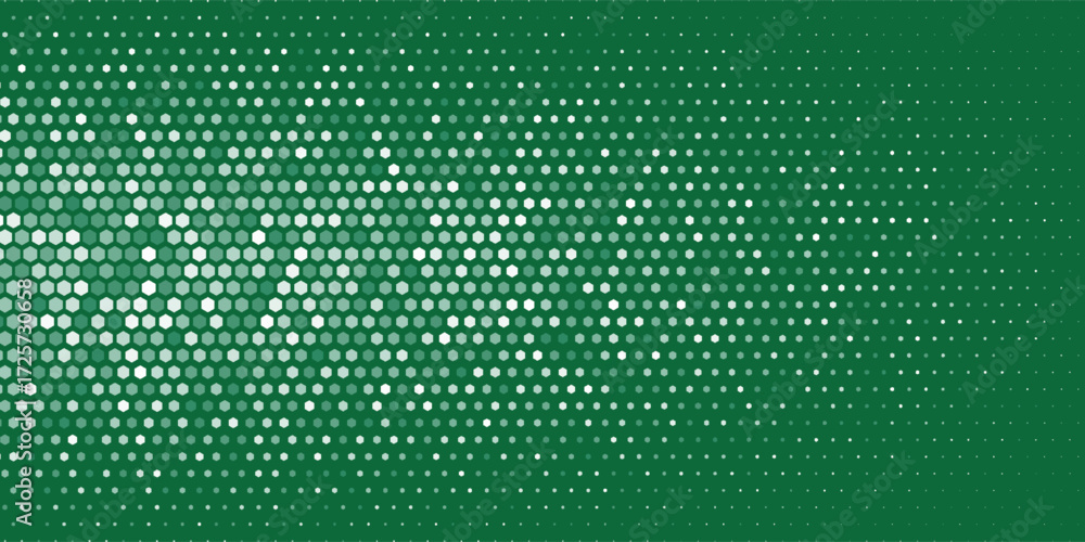 Poster vector geometric futuristic background for greeting card with green gradient hexagon background. mod