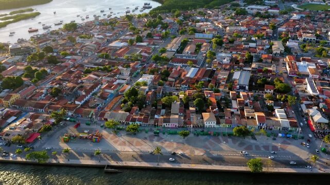 Aerial view of aracaju, brazil, showcasing its urban landscape and riverfront