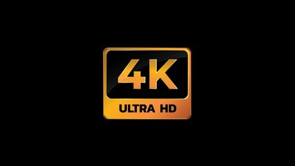 A “4K Ultra HD” golden-black styled icon, symbolizing ultra-high-definition resolution.