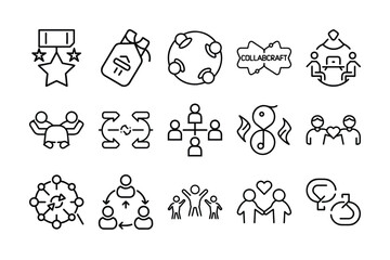 Collaboration & Teamwork Icons | Partnership, Connection & Unity Vector Set | Adobe Stock