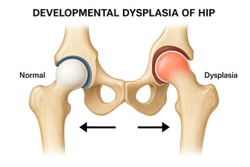 Illustration of Hip Dysplasia in Humans