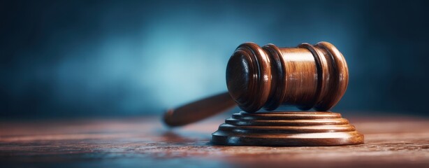 The Gavel on a Sound Block Representing Legal Authority and Courtroom Judgment
