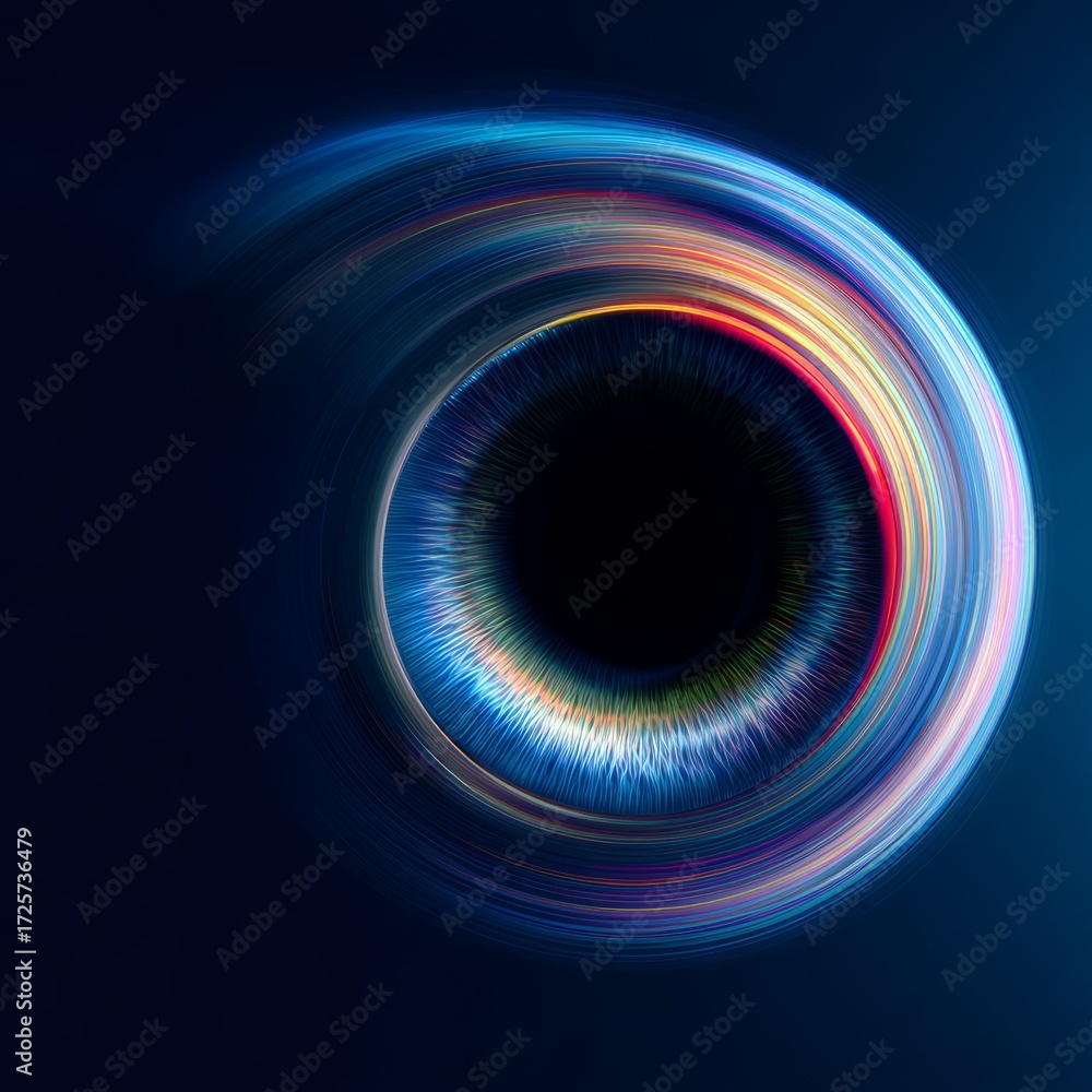 Aufkleber colorful and swirling patterns create an abstract representation of an eye in vibrant hues and shade